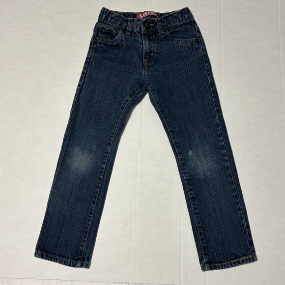 Lot 3 Levi’s Kids Boys 5 Regular 510 Super Skinny Jeans Blue Striped Distressed - Picture 8 of 16